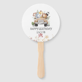 Leque Festa de Aniversário Safari de Animais Flor Silves