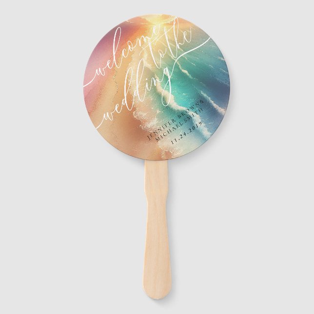 Leque Festa de Boas-vindas do Dia da Praia do Oceano Ver (Frente)