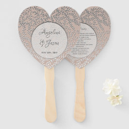 Leque Festa de Casamento Rosa Empoeirada