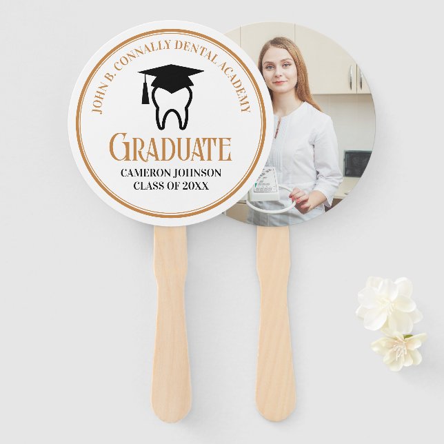 Leque Festa de formatura de Dentista Personalizada da Fa (Frente e Verso)