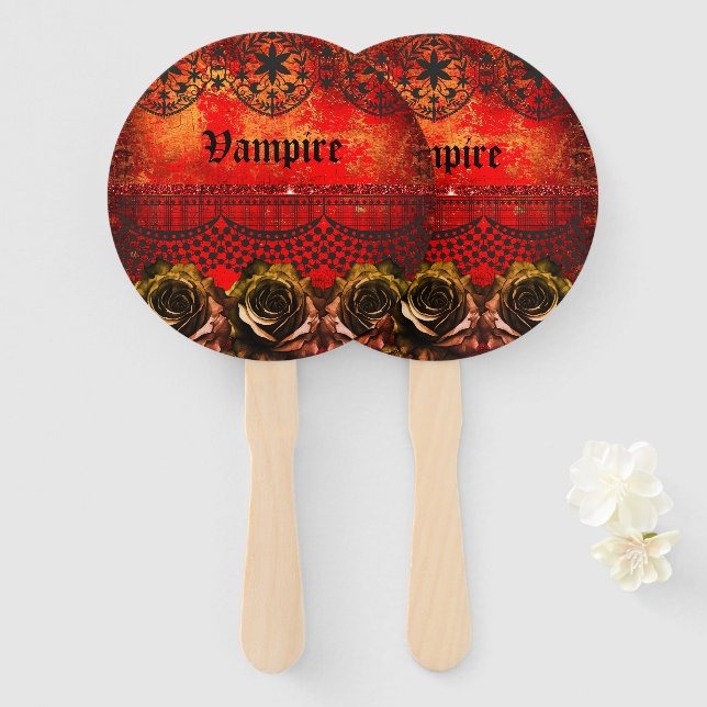 Leque Festa de vampiro assustador do Halloween (Frente e Verso)
