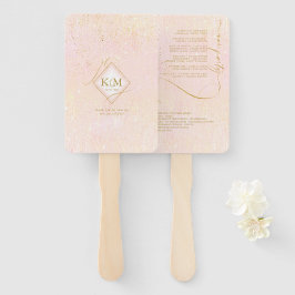 Leque Fine Lines Dourado Abstrato Wedding V1 Blush ID867