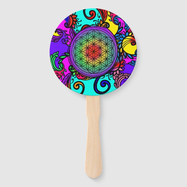 Leque Flor da vida zen Chakra (Frente)
