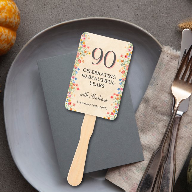 Leque Flor Elegante Flower 90 Anos Festa 90 Floral Anive (Criador carregado)