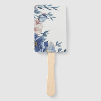 Leque Floral Azul de Cor de Água Suave