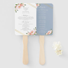 Leque Floral Blush Dourado Dusty Blue Wede Program
