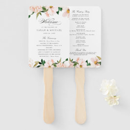 Leque Floral Blush Elegant Magnolia Wedment Program