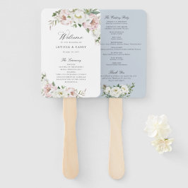 Leque Floral Blush White Peony Elegant Wedment Program