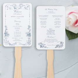 Leque Floral francês azul-poeirento elegante