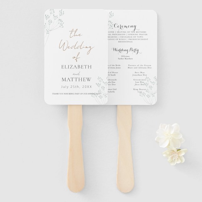 Leque Floral Greenery Program (Frente e Verso)