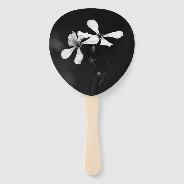 Leque floral preto e branco mínimo (Frente)