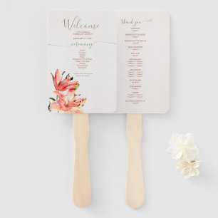 Leque Floral Watercolor Lillies Terracotta