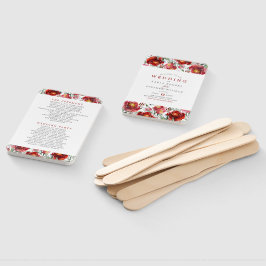 Leque Flores de Jardim Vermelho Escuro