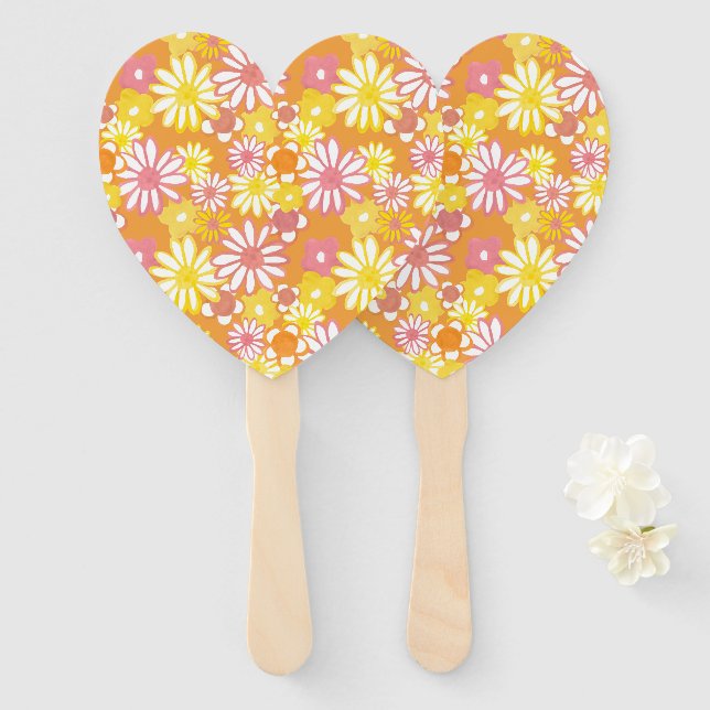 Leque Flores de Verão Ventiladores (Frente e Verso)