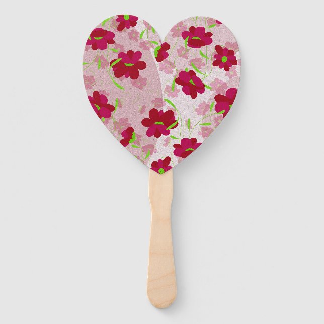 Leque Flores rosa e vermelha - Floral (Frente)