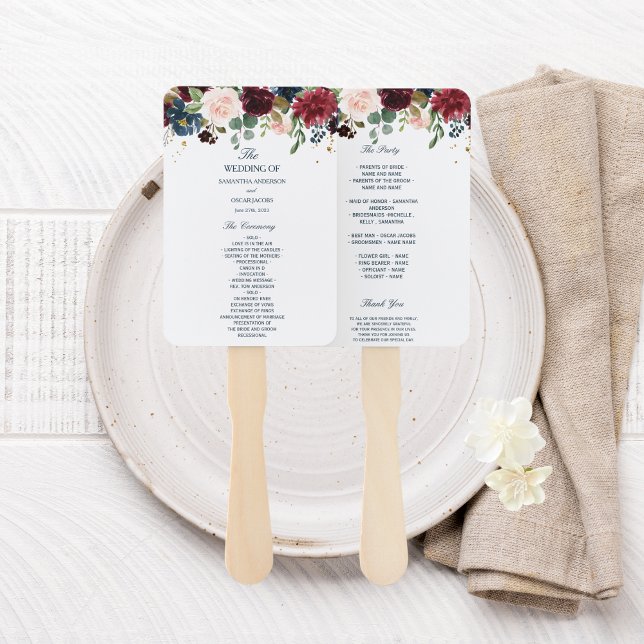 Leque Flores Rustic Burgundy Marinho Blue & Red Beauty (Criador carregado)