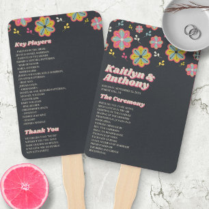 Leque Flower Power 70's Retro Groovy Wedding