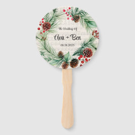 Leque Folha de Natal Música Red Berry Wreath Casamento