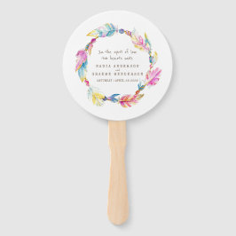 Leque Folhas de boho cor-de-rosa casado e ventiladores d