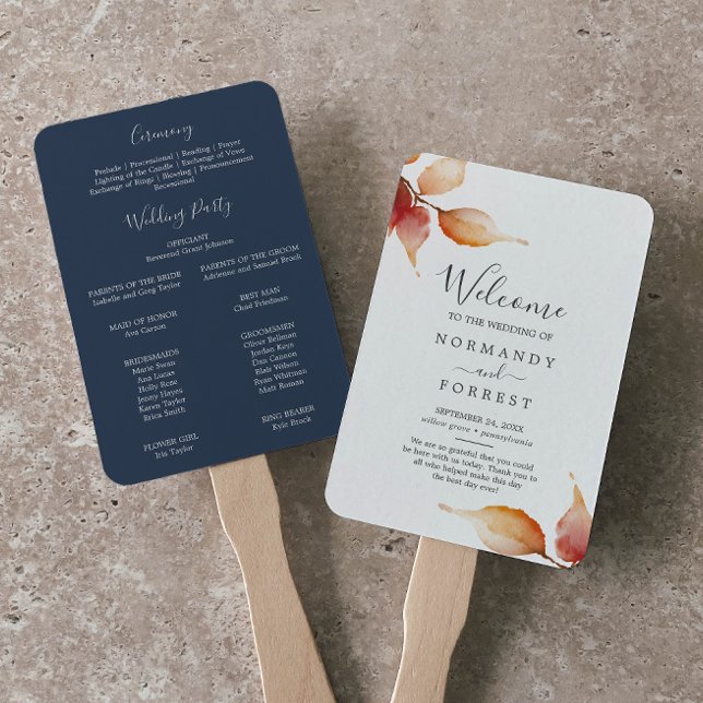 Leque Folhas de outono | Ventilador do Programa Casament (Criador carregado)