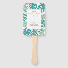 Leque Folhas tropicais de ouro teórico fã de mão do prog