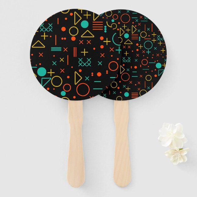 Leque Formas geométricas (Frente e Verso)