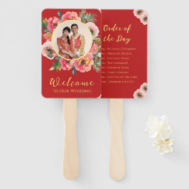 Leque Foto do casamento chinês, cor-de-rosa moderno