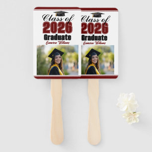 Leque Foto Marrom da Turma de 2026 Personalizada para Fe