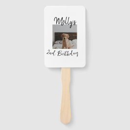 Leque Foto moderna de aniversário de um gato de cão