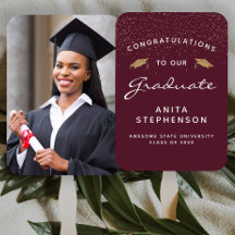 Foto Personalizada Burgundy Branco Dourado Graduaç