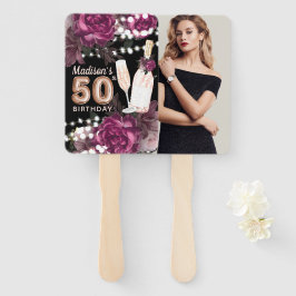 Leque Foto personalizada Fã de mão de aniversário do Lux
