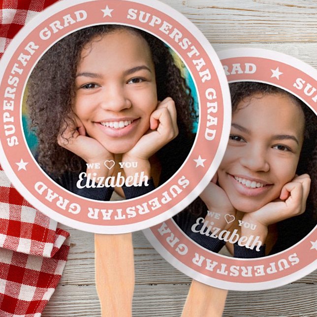 Leque Foto Personalizada Moderna de Graduação de Formand (Criador carregado)