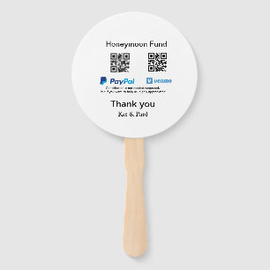 Leque Fundo Honeymoon PayPal Venmo obrigado de código QR