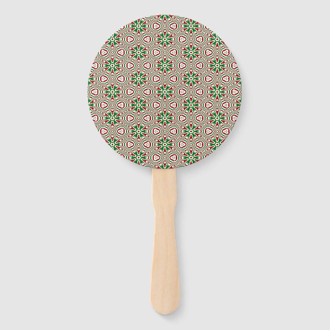 Leque Funky Trippy Eclectic Boho Christmas Kaleidoscope (Frente)