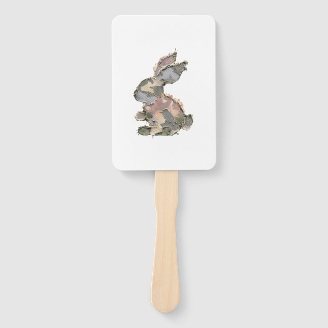 Leque Funny Bunny Crochet Patchwork Camo Rabbit Happy Ea (Frente)