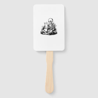 Leque Funny Skeleton Cat Skull Kitty Cute Cat Goth Hallo