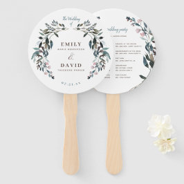 Leque Garden Crest | Programa de Festa de casamento Azul