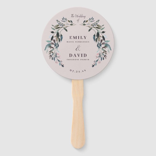 Leque Garden Crest | Programa de Festas de casamento de  (Frente)