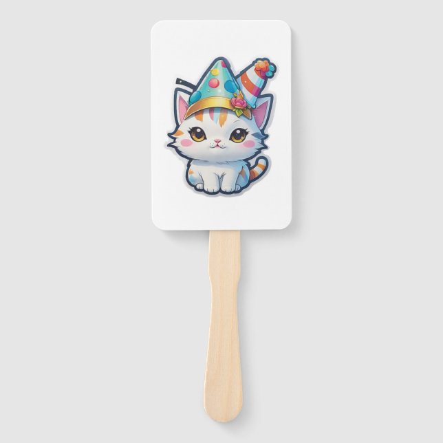 Leque Gato bonito tem festa de Ano Novo (Frente)