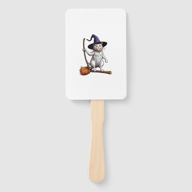 Leque Gato Feiticeiro Halloween Bruxas Mystical Cat Love (Frente)