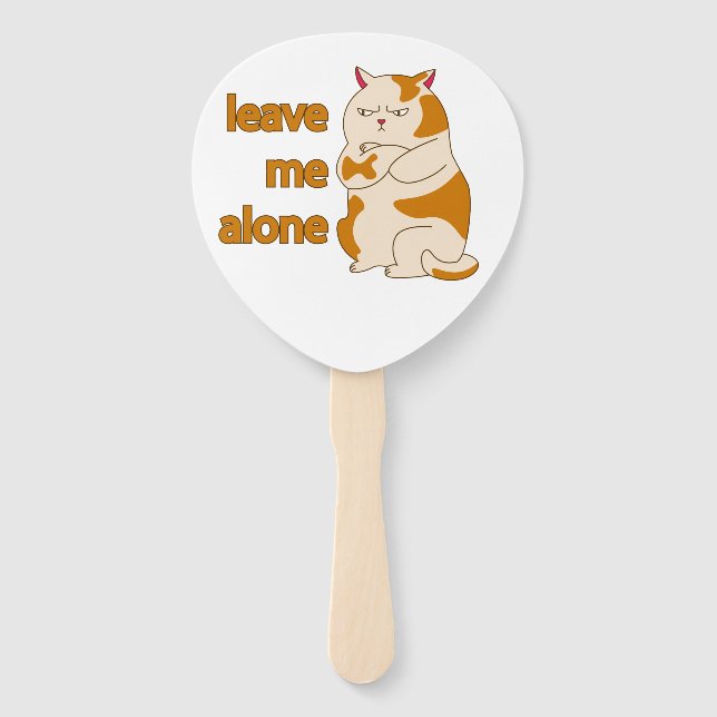 Leque Gato gordo me deixa em paz (Frente)