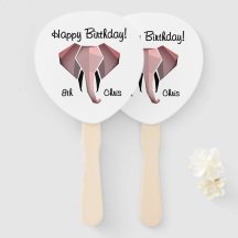 Geometragem Elephant Head Birthday Age and Name