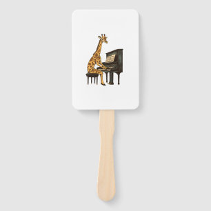 Leque Girafa Bonita Tocando Piano Girafas Músicas