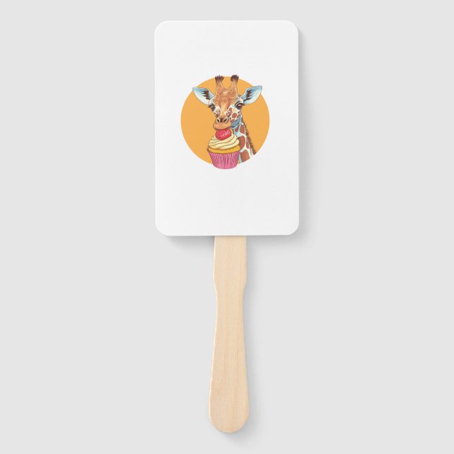 Leque Girafa com Cupcake (Frente)