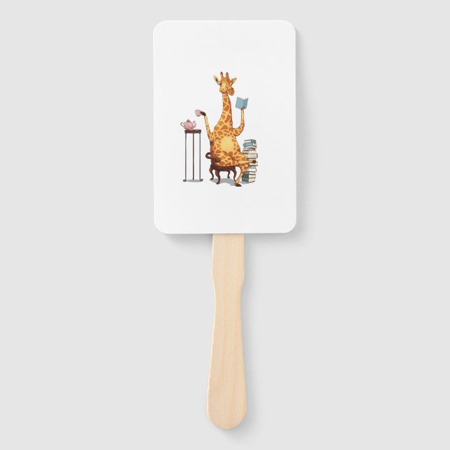 Leque Girafas, livros e presentes de chá bonitos (Frente)