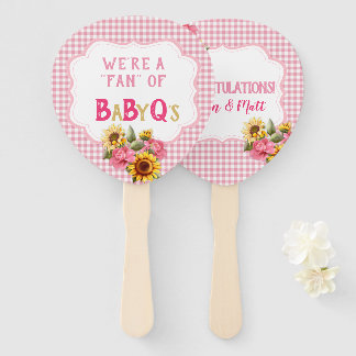 Leque Girassóis do País Rosas Xadrez Gingham Rosa BebêQ