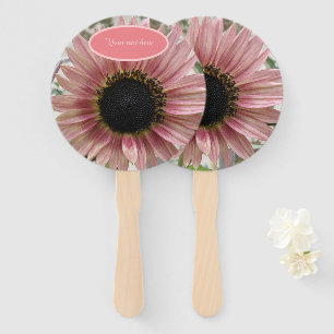 Leque Girassol rosa pálido personalizado