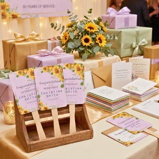 Leque Girassol Rústico Festa de Retiro de Verão Elegante