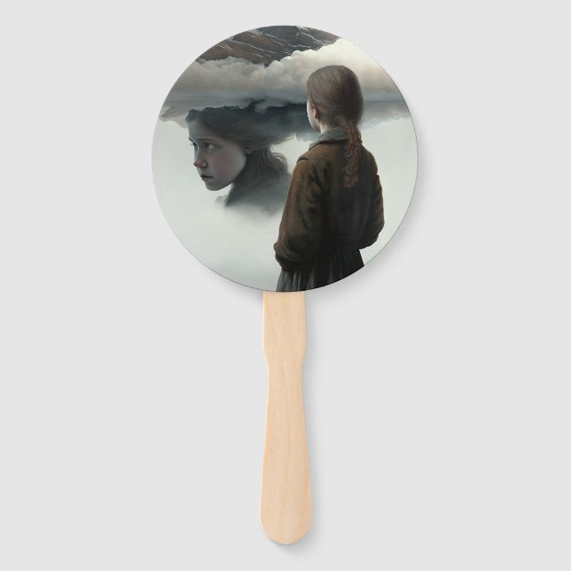 Leque Girl with clouds (Frente)