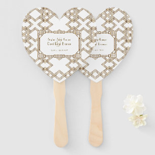Leque Glam White Dourado Excelente Gatsby Wedding